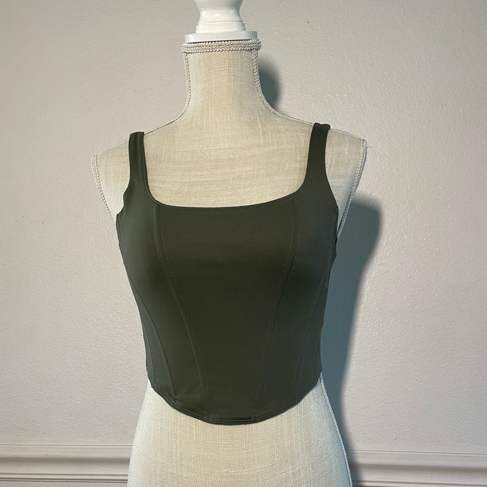 Square-neck corset top